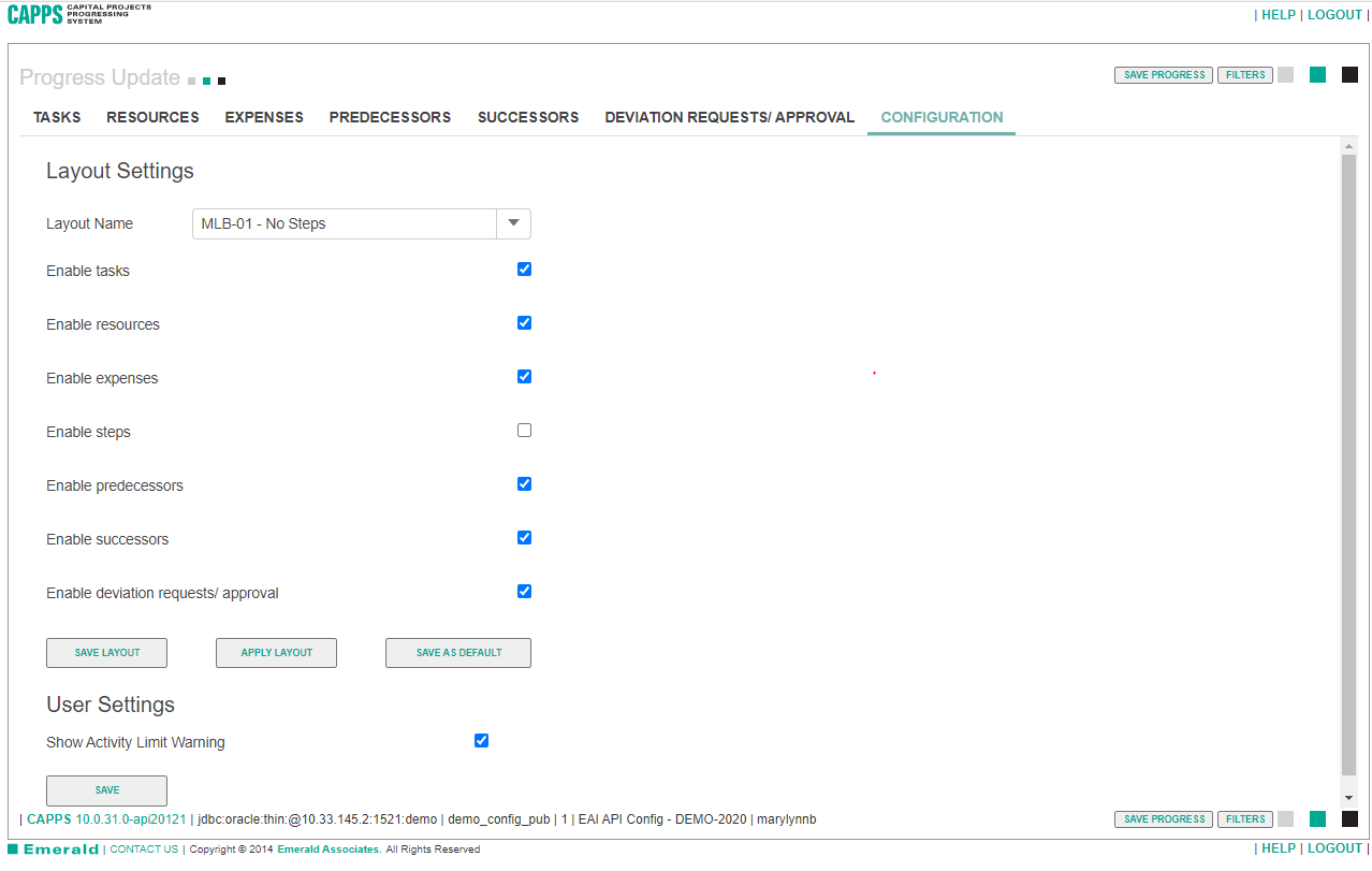 Configuration Tab