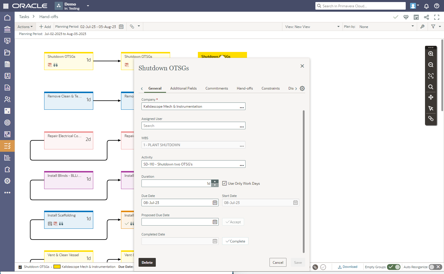 Oracle Primavera Cloud 9 - Task Appt.