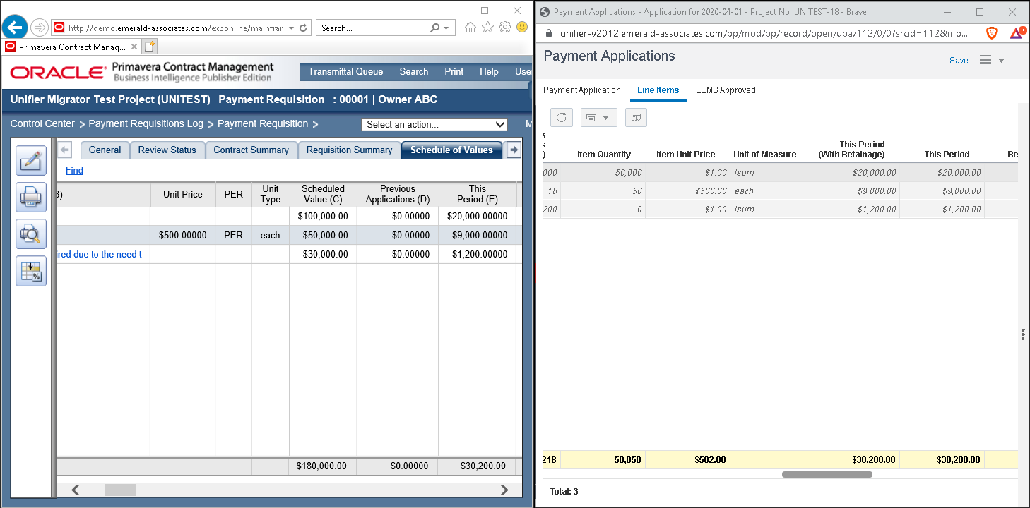 PCM-Unifier Migrator 9 Migrate PCM Payment Requisitions