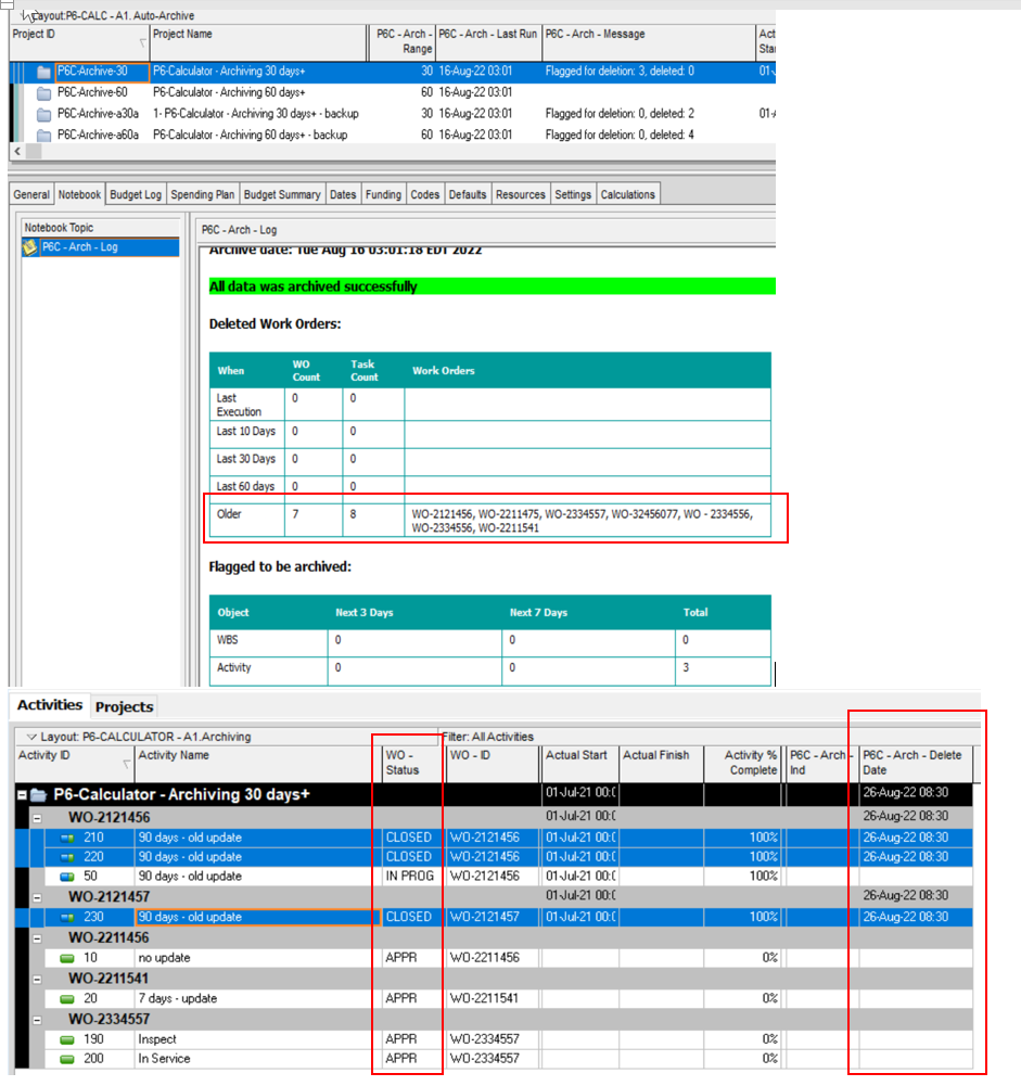 Auto-Archiving - Work Orders Within a Project