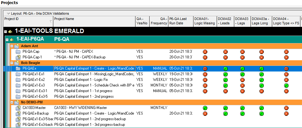 P6-QA 1 Automatically Check Quality of Projects in P6