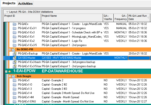 P6-QA 2 Choose Which Projects and How Frequently Checks are Run