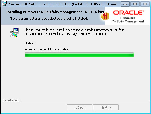 Oracle Portfolio Management Install Publishing Assembly Information