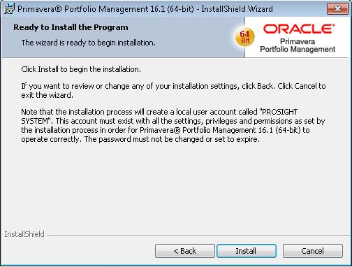 Oracle Portfolio Management Install Start Installation
