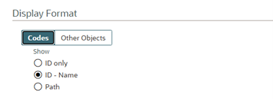 Oracle Primavera Cloud - Display Format