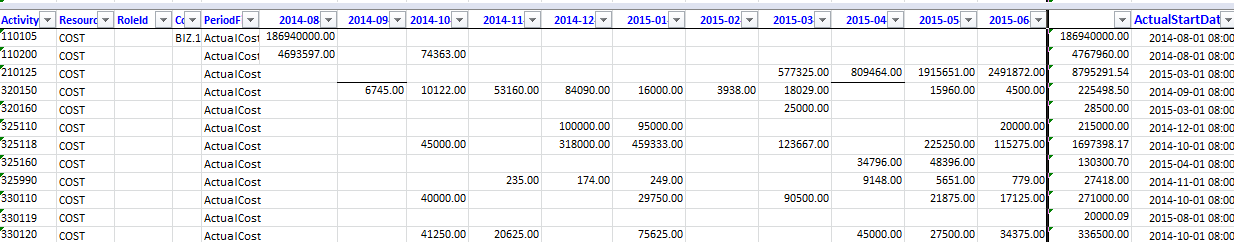 P6-Loader financial periods