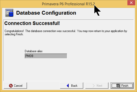Installing P6 15.2 database configuration