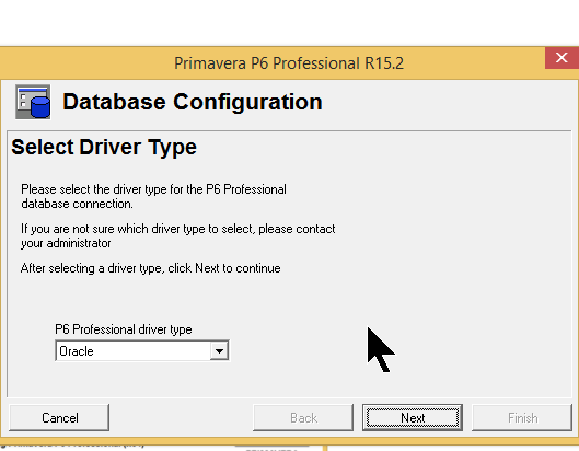 Installing P6 15.2 database configuration