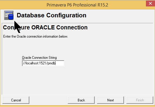 Installing P6 15.2 Database Configuration