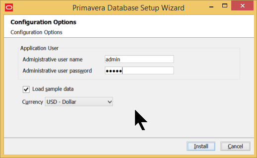 P6 15.2 database install