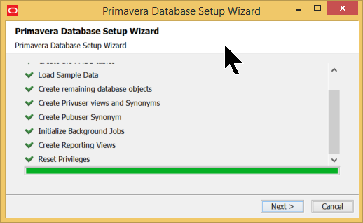 P6 15.2 database install
