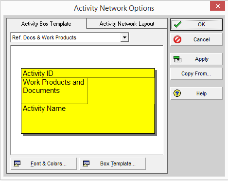 P6 Activity Box Template
