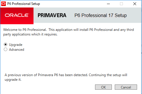 Upgrading Primavera P6 17.7